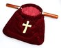 Offering bag velvet with cross Burgundy_