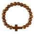 Wood bracelet cross dark brown_