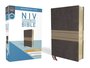 NIV - Compact Thinline Bible Chocolate/Tan Leathersoft_