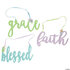 DIY unfinished cutout words blessed faith grace_