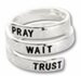 Adjustable bangle ring pray wait trust_