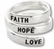 Adjustable bangle ring faith hope love_