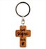 Keyring cross wooden Gott segne dich_