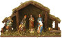 Kerststal hout 39x22.5cm_